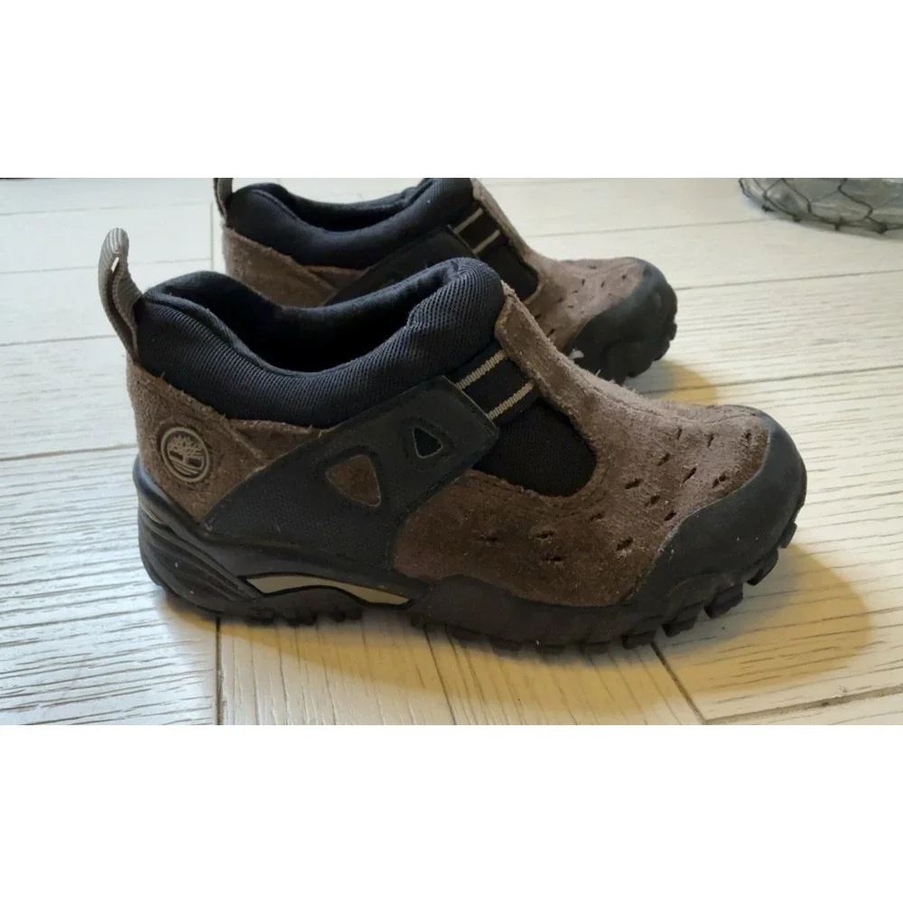 Timberland Toddler Boys Slip On Brown‎ Leather Outdoor Nature Shoes Sz 7 US